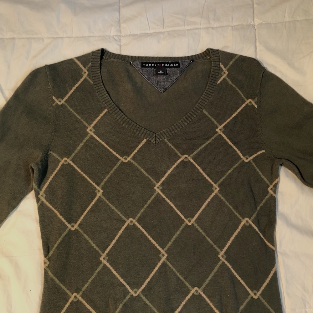 TOMMY HILFIGER knit argyle sweater